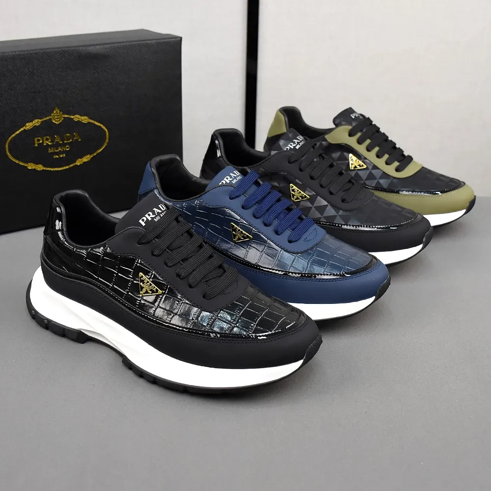 PP440👟👟👟[PRADA-Prada] boutique series. The upper is made of first-layer cowhide, sheepskin lining, and an ultra-light soft elastic PU outsole. Men's size 38-44 (45 custom-made) (just choose according to your usual wearing size).
